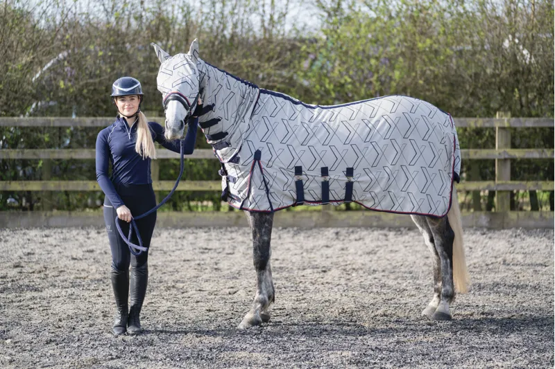 DefenceX System Guardian Fly Rug and Fly Mask - Silver